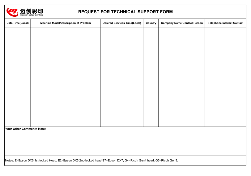 Technical Support Request